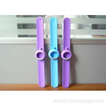 Slap Bracelet Blue Rubber Watch Strap , Custom Logo